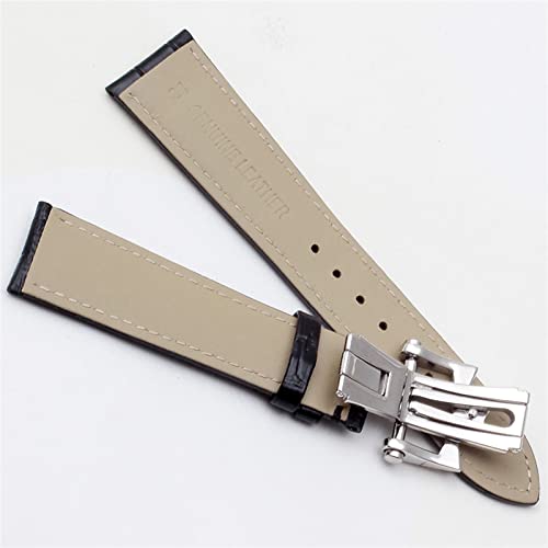 Band de montre en cuir authentique 20mm 22mm noir marron vachette homme femme - 6