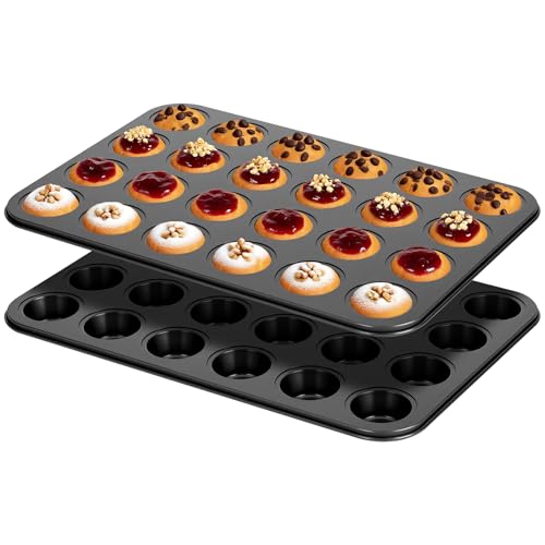 WESIRI 2 Pack Mini Muffin Pan Nonstick 24 Cup, Mini