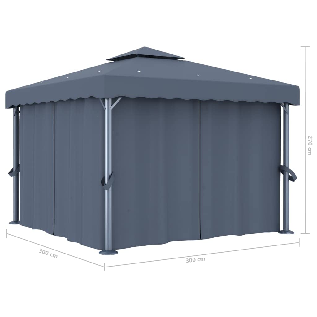 Pawilon 3 x 3 m Antracyt Aluminium Stal