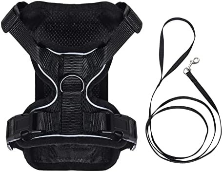 Yymobt Cat Harness Leash Cat Vest Sets for Walking Escape Proof Adjustable Kitten Small Dogs Vest Reflective Strap Soft Harness Universal Outdoor (Black)