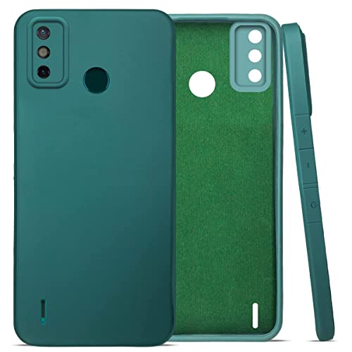 Image of Jkobi Back Cover Case for Tecno Spark Go 2020 | Go 2021 (Matte Finish Silicone with Inside Fiber Cloth |Green)