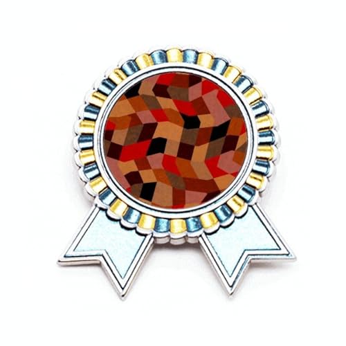 Broche polygone en métal taille M avec motifs colorés géométriques élégants