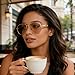 laureles Fashion Oversized Pilot Sunglasses Women Gold Champagne Lenses Metal Frame Eyewear Shades Female (C1)