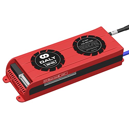Daly Smart BMS 13S Li-Ion 48V 80A, Placa Protección Inteligente de Batería de Litio, con Ventilador, Equilibrio, Bluetooth, para Coche Eléctrico, Coche Turístico