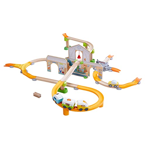 Circuit à billes Kullerbü HABA train station bois jouet éveil premier âge 306745