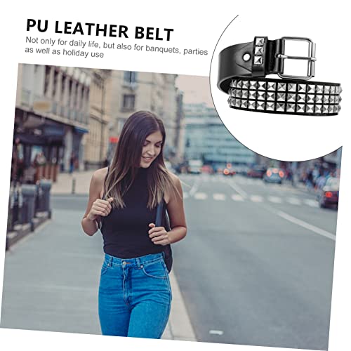 Punk Rivet Belt for Jeans PU Leather Decorative Waistband Adjustable Fashion Belt for Men and Women for Casual Outfits2