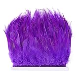 Amplio uso: el borde de plumas se puede utilizar para muchas ocasiones, como disfraces de fiestas, decoraciones del hogar, accesorios de ropa, arreglos florales, accesorios para el cabello, bolsas de joyería, decoración de escenario, decoraciones de boda, disfraz de Halloween, etc. Añade un diseño divertido a una variedad de proyectos.