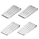 7-Star Stainless Steel 4 Pack Silver Money Clip , Credit Card Business Card Holder , Minimalist Fron