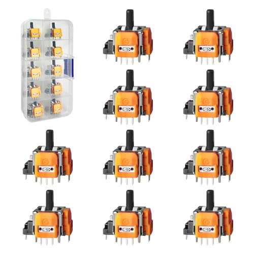 HLRAO 10 Stück Hall-Effekt-Joysticks Ersatz für DualSense PS5 Controller, 3D Analog Sensor Rad Daumensticks Rocker Modul Ersatz für PlayStation 5 Controller