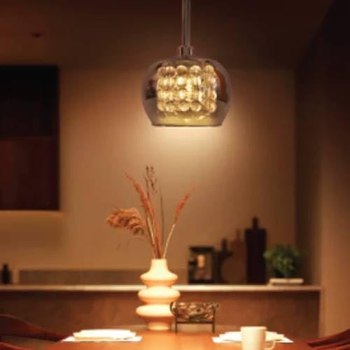 Image of Philips Aether 1 Head Pendant Light | G9 Bulb Holder | Modern Glass Pendant Lamp | Chrome Finish Ceiling Light for Living Room, Bedroom, Dining | Elegant Home Lighting Fixture