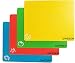 NIROLLE Extra Thick Flexible Plastic Cutting Board Mats Set, Set of 4 Colored Mats with Food Icons and Easy-Grip Handles, BPA-Free, Non-Porous,Dishwasher Safe