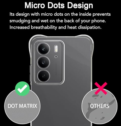 Image of REALCASE Silicone Realme C75 5G Back Cover Case, Scratch Resistant Protective Crystal Clear Transparent Shock Proof Bumper Back Cover Case for Realme C75 5G