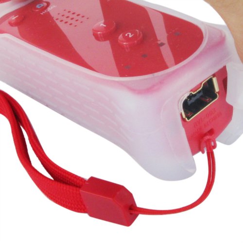 eForBuddy Remote Controller with Silicone Skin Case for Nintendo Wii, Red