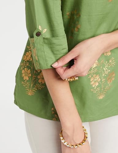 Image of Amazon Brand - Myx Women's Printed Regular Cotton Short Kurti (Available in Plus Sizes)