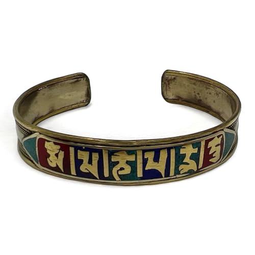 Tibetan Buddhist 7 chakra copper bracelet | Cuff Bracelet Bangle | Spiritual Jewellery Mantra | Handmade in Nepal - Ideal for Gift