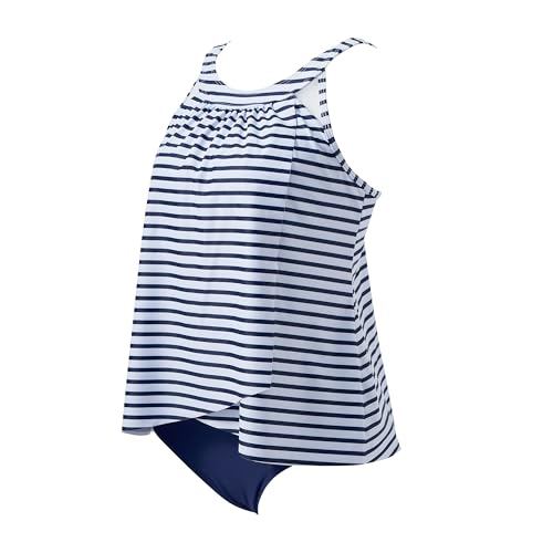 Image of SUUKSESS Women Tummy Control Tankini Bathing Suit Ruffle High Waisted Swimsuit