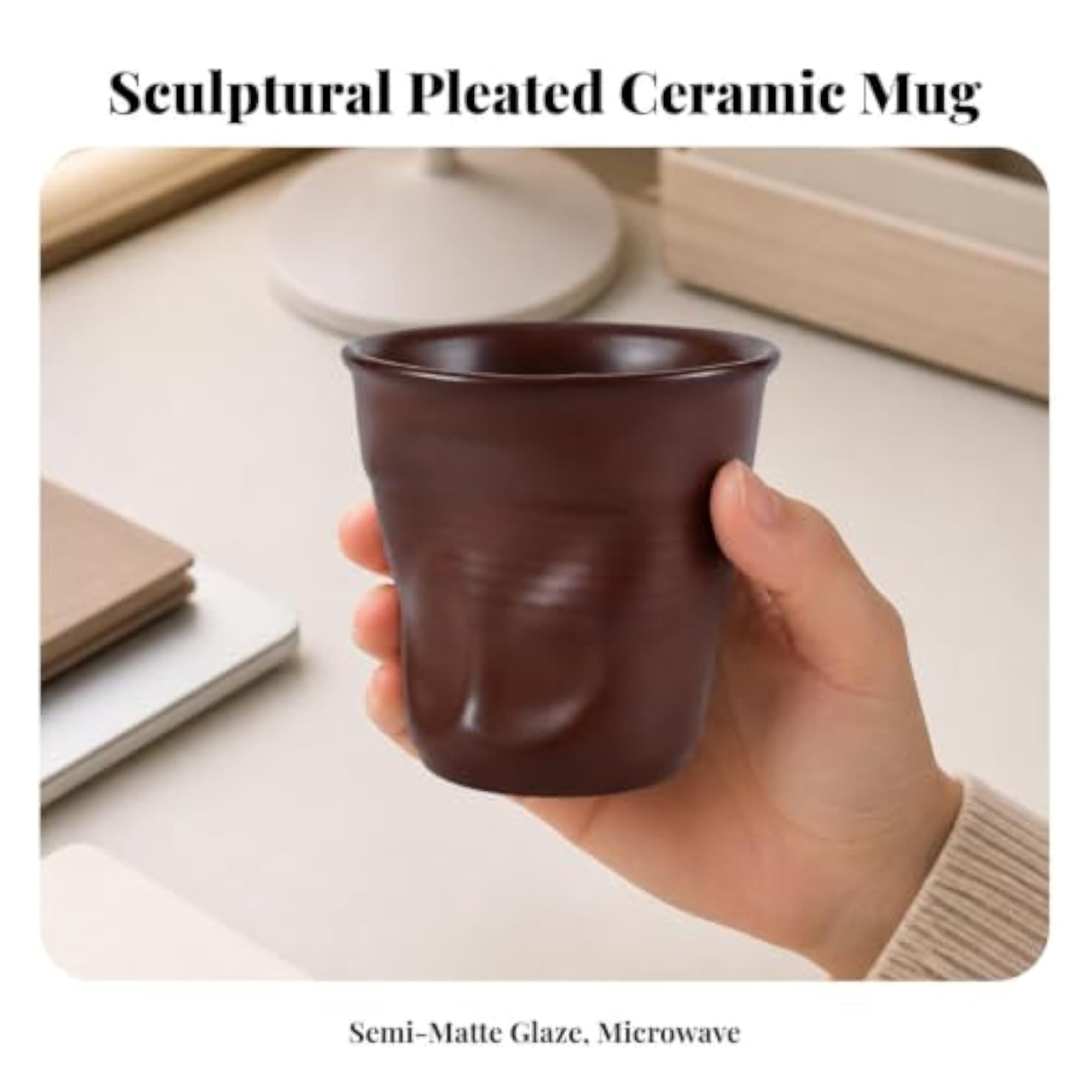 Irregular Ceramic Coffee Mug, Microwave-Friendly