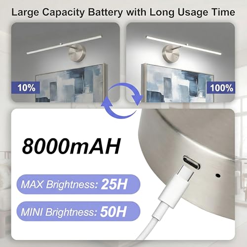 Iluminación LED inalámbrica recargable con mando para regular brillo en níquel 6