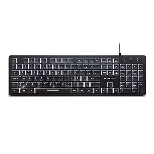 Teclado Office Com Teclas Chocolate E Com Luz Branca Usb Tc218 Preto, Multilaser, TC218 4 Teclado Office Com Teclas Chocolate E Com Luz Branca Usb Tc218 Preto, Multilaser, TC218 - Imagem 4