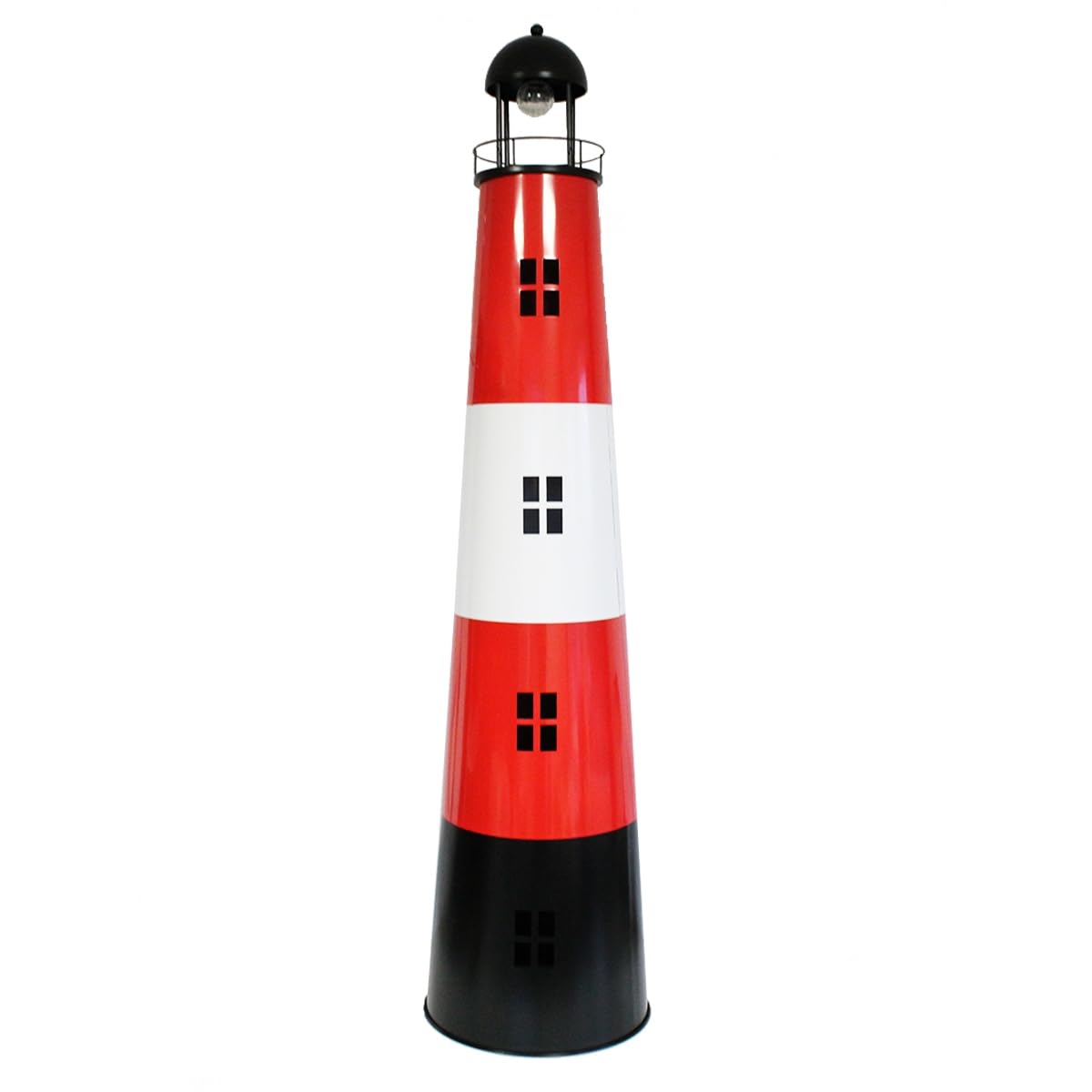 colourliving Leuchtturm Garten mit Licht Solar Leuchtturm Metall Maritime Deko mit LED Beleuchtung (150 cm)