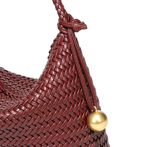 Bolso Tote tejido de cuero sintético para mujer miniatura 5