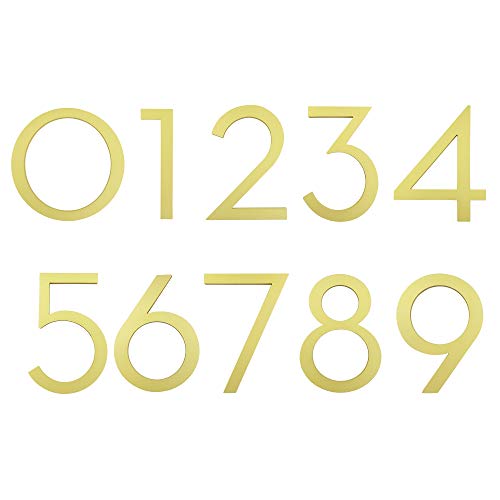 Hasware Floating House Number 6 Inch Stylish Door Numbers Alphabet Plaque Street Home Address Numerals (Golden, 8) #TOP1