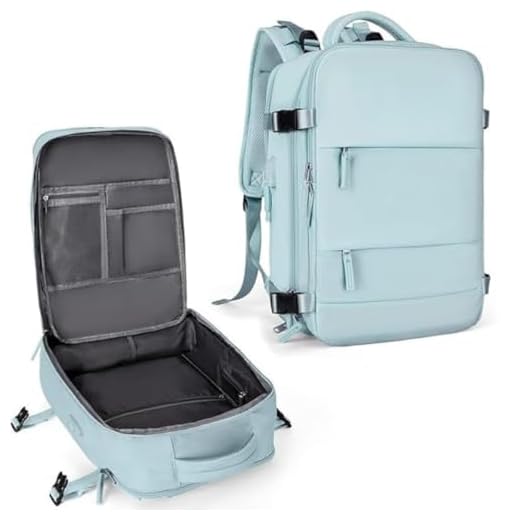 Mochila de Viagem Expansivel Masculina Feminina Mochila Para Notebook Executiva Impermeável Reforçada Para Trabalho Escola Viagens Mochila de Viagem Unissex Mala de Mão Mochila Para Trilha (VERDE)