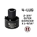 Powerbuilt Spindle Nut Socket, 4 Lug, 2-3/4-inch Outer, Ford, Easy Removal of Spindle Nuts, 2WD Rear Axles, Rotating Locknut - 648476, Black