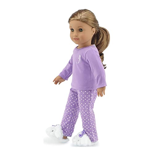 Emily Rose 18 Inch Doll Pajamas Pjs Outfit, Including Puppy 18" Doll Slippers Accessory! | Gift Boxed! | Compatible With American Girl Dolls #TOP3