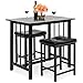 Best Choice Products Marble Veneer Kitchen Table Dining Set w/ 2 Counter Stools, Black