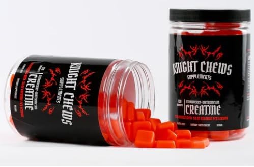 Knight Chews Creatine Gummies, Strawberry Watermelon Flavor, 30 Servings