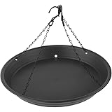 Tubayia Vogelbad zum Aufhängen, Vogelfutterspender, Wassernapf, stabil, wetterfest, Futternapf mit Haken für Terrasse, Baum, Außenbereich, Tauben (Schwarz)