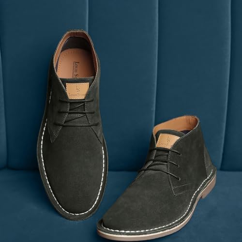 Image of LOUIS STITCH Suede Leather Chukka Boot for Men | High Ankle Casual Office & Trekking Shoes | Hiking Boot | Stitch Down Desert LSSD