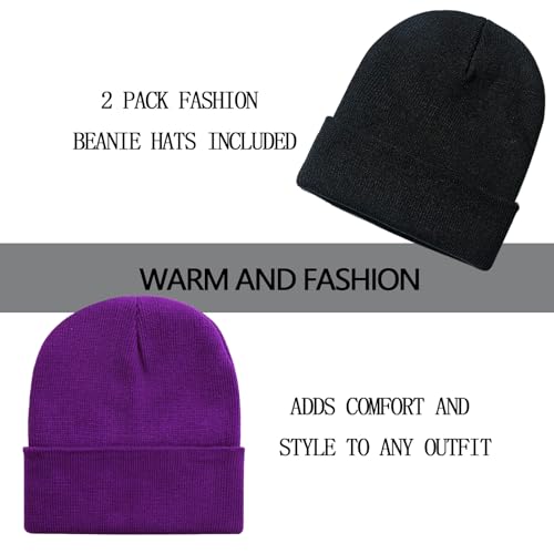 Image of ZOORON 1&2 Pack Beanie for Men Women Slouchy Beanie Hats Winter Knit Caps Soft Ski Hat Unisex