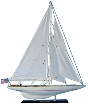 Intrepid Limited 27" - Wood Model Sailing Boat - Yacht Model - Nautical Centerpiece