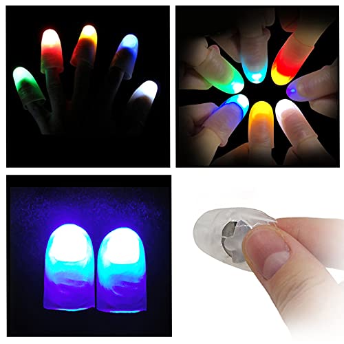 Mibee 2 PCS Dedo Iluminado LEDs Truques de Luz Lâmpada Dedo Polegar Pontas Polegares Luz P-rank Brin