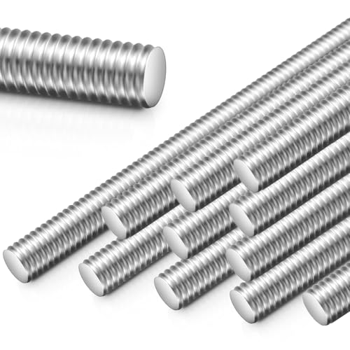 Dayalo 12 Stück M12 Gewindestangen Gewindestange M12 x 100 mm aus Edelstahl A2 V2A Gewindestäbe mit Metrischem Vollgewinde Gewindestift mit Festigkeitsklasse 4 8 DIN 976