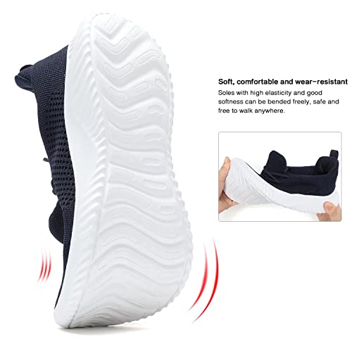 Image of Wrezatro Men's Slip on Walking Shoes Ultra Light Breathable Non Slip Running Shoes Casual Fashion Sneakers Mesh Workout Sports
