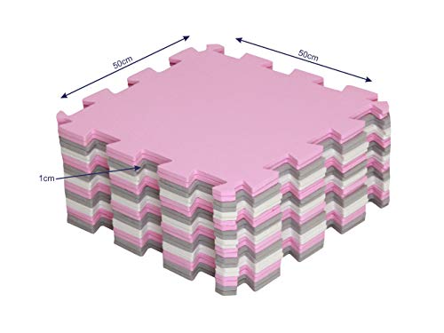 Kit 20 Tapetes Infantil Eva Tatame 50x50x1cm Bebe Cores P/Menina