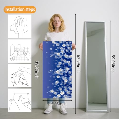 Image of Nuxovilar Blue White Snowflake Wallpaper Peel Stick Vinyl 15.75x39.37 | Stone Wrap, Liners, adhesive wallpaper, countertop contact paper, for bedroom, table, kids room (Snowflake)