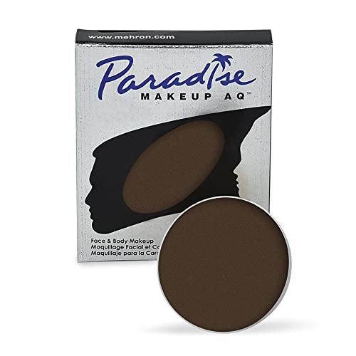 Image of Mehron Makeup Paradise Makeup AQ Refill Size | Stage & Screen Performance, Face & Body Painting, Beauty, Cosplay, and Halloween | Water Activated Face Paint, Body Paint .25 oz (7 ml) (DARK BROWN)