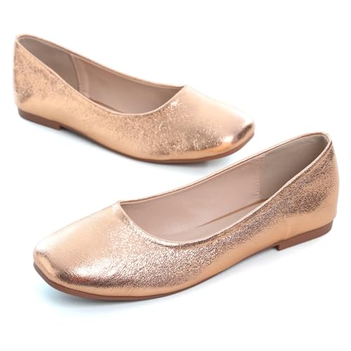 WENJIAZHIZHI Womens Camouflage Square Toe Ballet Flats Dress Shoes for Women Dressy Comfortable Slip On Flats Shoes Casual2