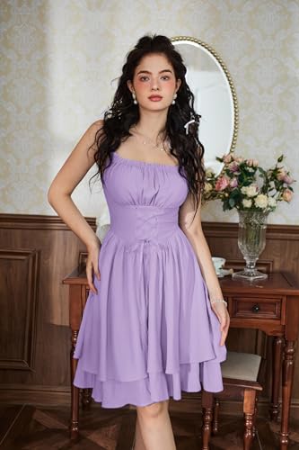 Image of Scarlet Darkness Corset Mini Sundress Chiffon Homecoming Dress for Women