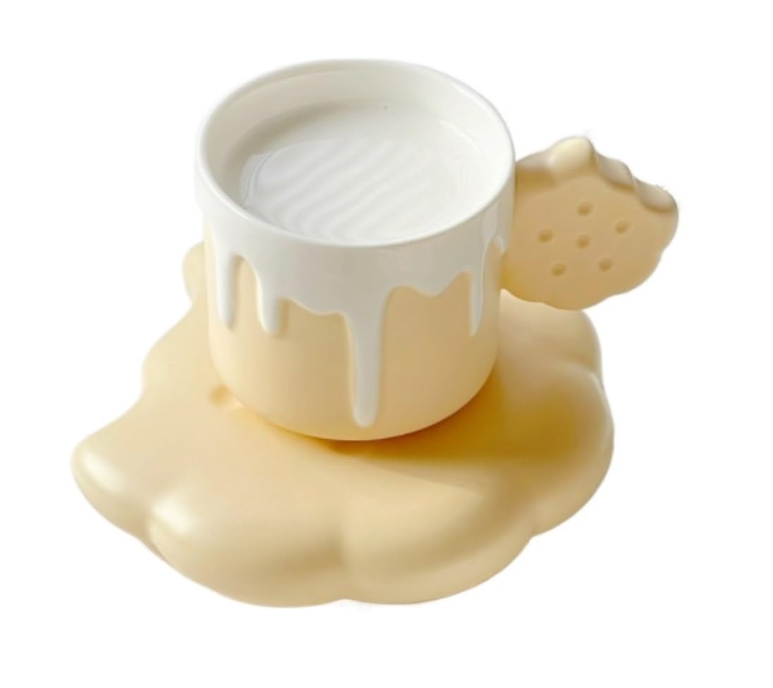 Taza de Café de Té Tazas Creativas Con Forma De Helado, Taza De Cerámica Resistente A Altas Temperaturas Para Beber, Taza De Desayuno Para El Hogar para té de la tarde(B)