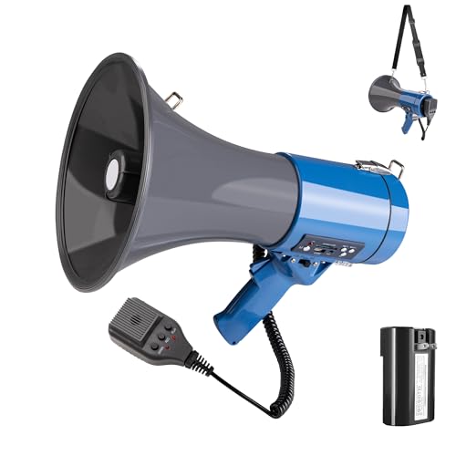 50W Megaphone with Microphone Recording & Siren