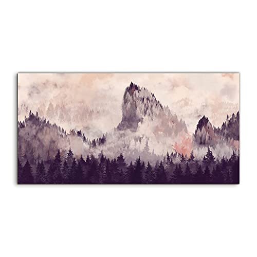 Photo sur verre trempé 120x60cm tableau moderne Sunrise Fog