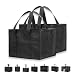 NZ Home 2 Pack Insulated Grocery Bag, Collapsible, EZ Pack, Strengthened Handles, Dual Sliders Zipper