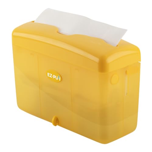 Image of EZbrnd Countertop SLIMFOLD Hand Towel Dispenser for Kitchen /Bathroom /Office /RV /Airbnb, Guest Towel Holder, Sunburst Yellow