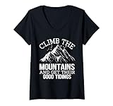 Photo Gallery donna scalare le montagne e ottenere le loro buone novelle divertente escursionismo maglietta con collo a v Photo Gallery donna scalare le montagne e ottenere le loro buone novelle divertente escursionismo maglietta con collo a v