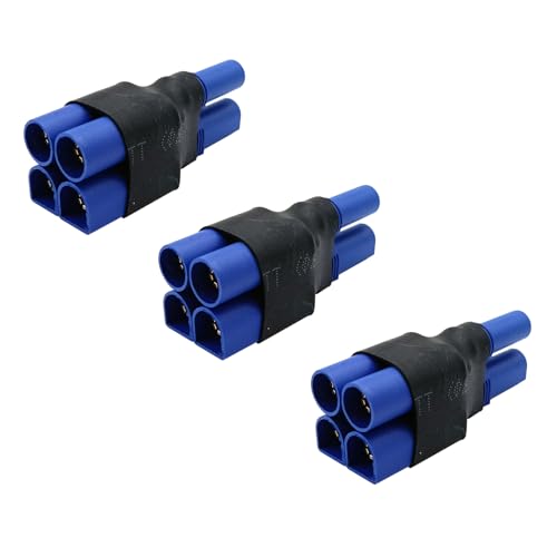 3 piezas EC5 Paralelo Conector 1 hembra a 2 macho Adaptador Y Splitter para DJI Phantom RC Modo Helicóptero Quadcopter (EC5 Paralelo Adaptador)